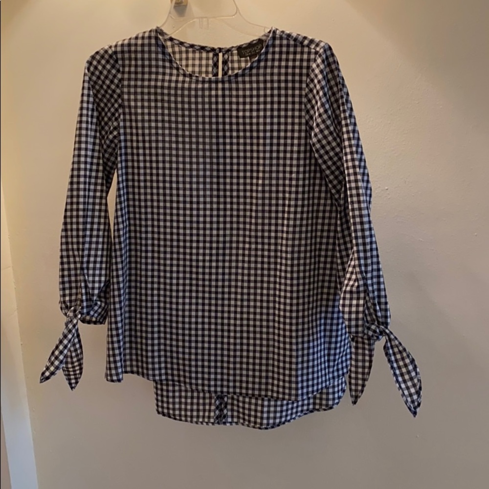 Topshop black/white gingham tunic. Size 2
